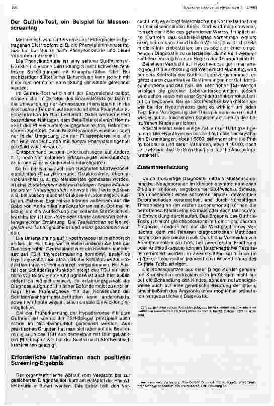 Vorschauseite 2: Massenscreening im Neugeborenenalter