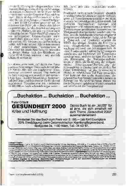 Vorschauseite 2: 15 Jahre Toxoplasmose-Überwachung der Schwangeren in Österreich Ein beispielgebender Erfolg bei der Verhütung von Infektionen