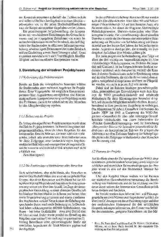 Vorschauseite 2: Projekt zur Unterstützung sehbehinderter alter Menschen: Entwicklung eines Ratgebers für den kommunalen Bereich Münster