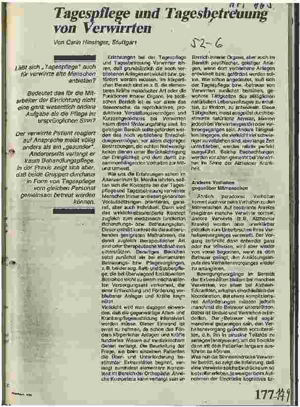 Vorschauseite 1: Tagespflege und Tagesbetreuung von Verwirrten