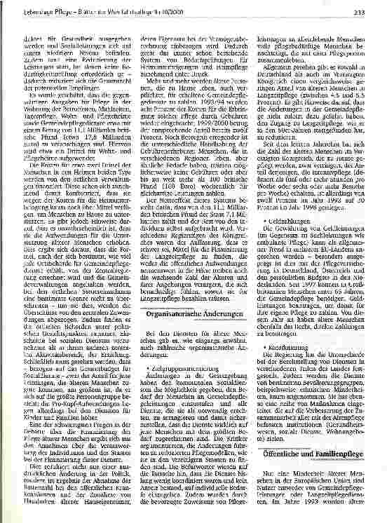 Vorschauseite 2: Politik für eine bessere Pflege Großbritannien bemüht sich um die Unterstützung für ältere Menschen