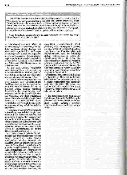 Vorschauseite 5: Politik für eine bessere Pflege Großbritannien bemüht sich um die Unterstützung für ältere Menschen