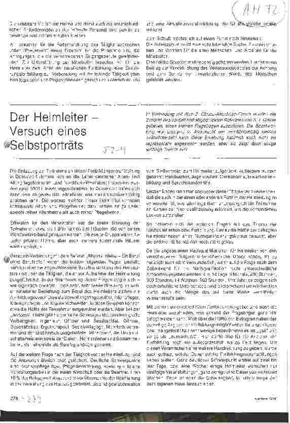 Vorschauseite 1: Der Heimleiter - Versuch eines Selbstporträts