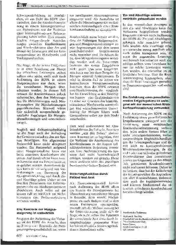 Vorschauseite 2: Stellungnahme zum Beitrag AR-DRG: Die Chancen nutzen