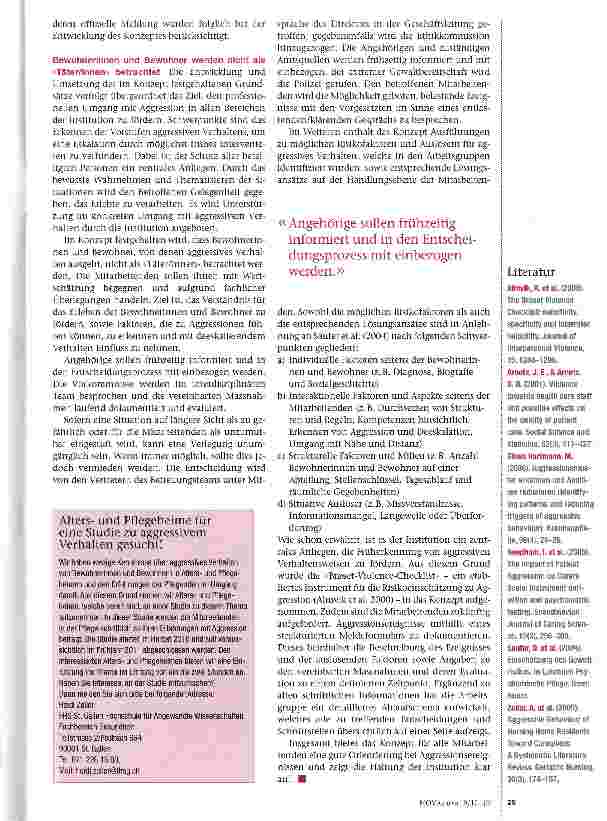 Vorschauseite 3: Aggression Im Altersund Pflegeheim