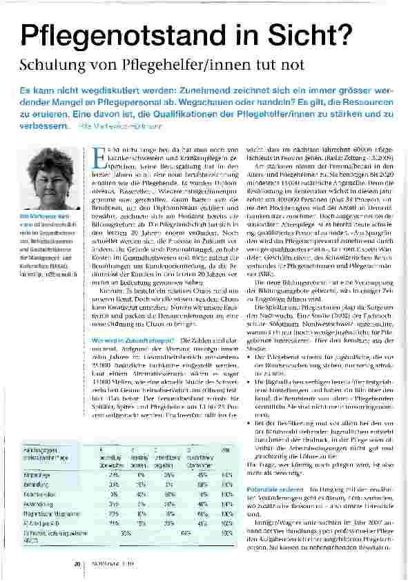 Vorschauseite 1: Pflegenotstand in Sicht?