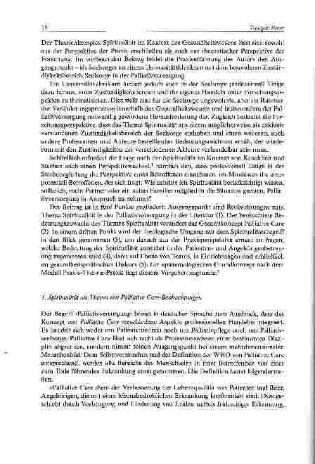 Vorschauseite 2: Resonanzen erzeugen: Der Beitrag von Krankenhausseelsorge zur Spiritualität in derPalliativversorgung