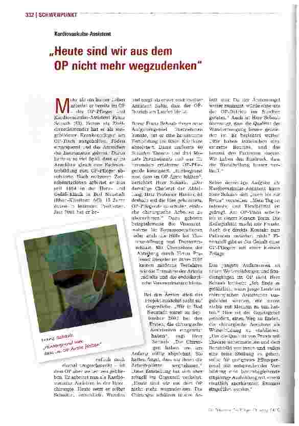 Vorschauseite 1: Rechte Hände im OP Heute sind wir aus dem OP nicht mehr wegzudenken