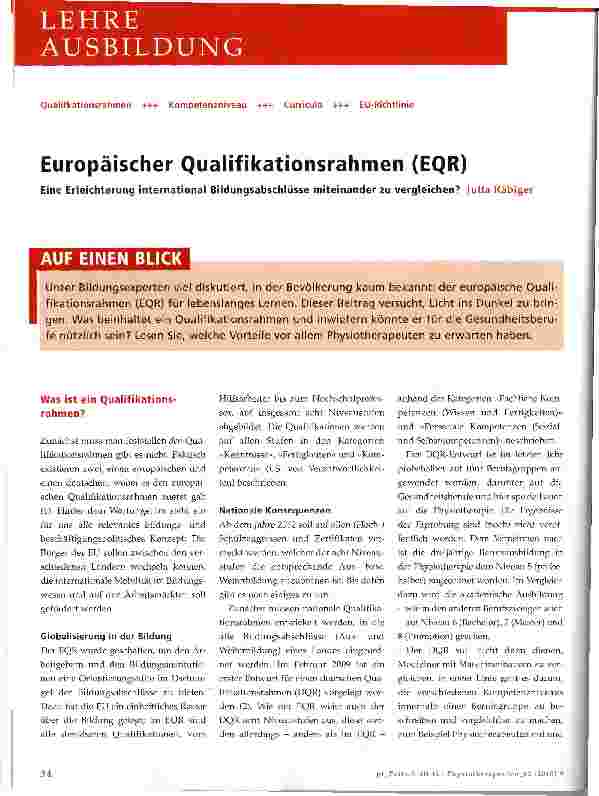 Vorschauseite 1: Europäischer Qualifikationsrahmen (EQR)