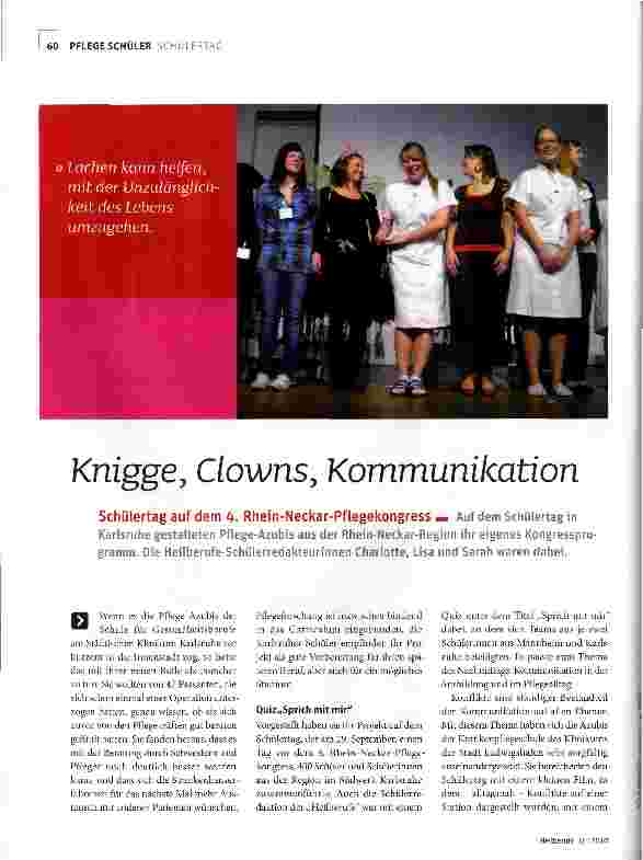 Vorschauseite 1: Knigge, Clowns, Kommunikation