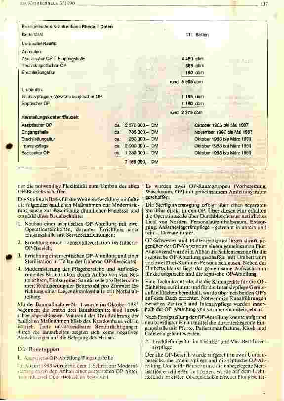 Vorschauseite 3: Evangelisches Krankenhaus Rheda Neubau und Sanierung im OP-Bereich und in der Intensivpflege