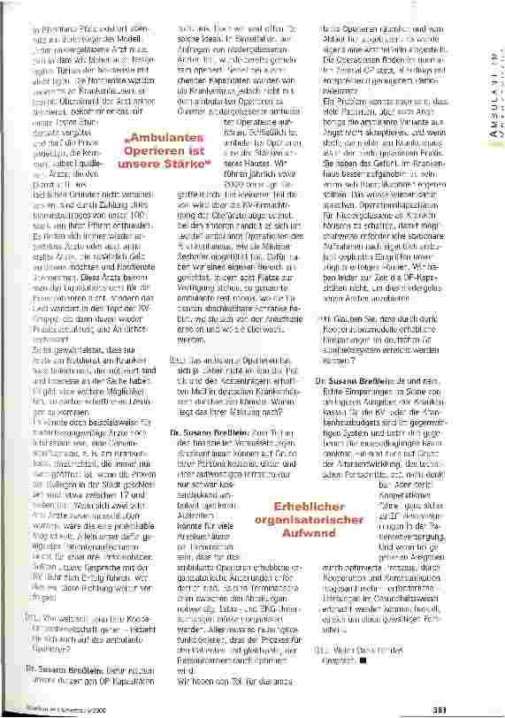Vorschauseite 3: Weg mit dem Sand im Getriebe Voreile einer ambulanten Notfallpraxis am Krankenhaus