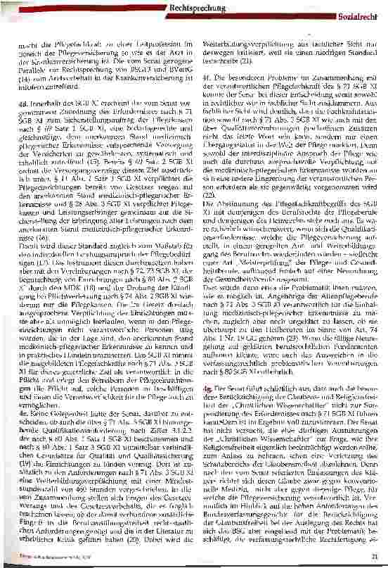 Vorschauseite 6: Kein Versorgungsvertrag für eine stationäre Pflegeeinrichtung ohne Pflegefachkraft