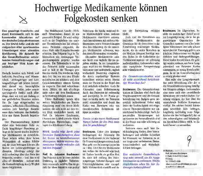 Vorschauseite 1: Hochwertige Medikamente können Folgekosten senken