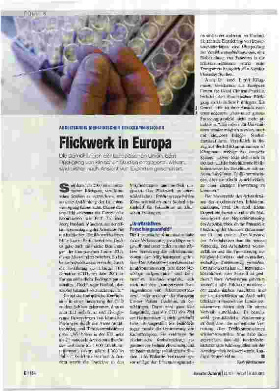 Vorschauseite 1: Flickwerk in Europa