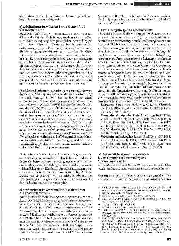 Vorschauseite 3: Das Diskriminierungsverbot des Art.7Abs.2VO 1612/68