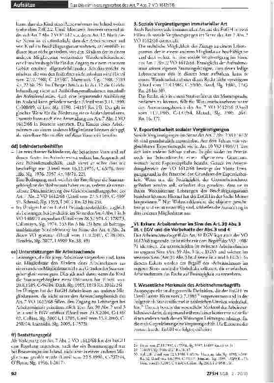 Vorschauseite 6: Das Diskriminierungsverbot des Art.7Abs.2VO 1612/68