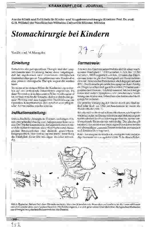 Vorschauseite 1: Stomachirurgie bei Kindern