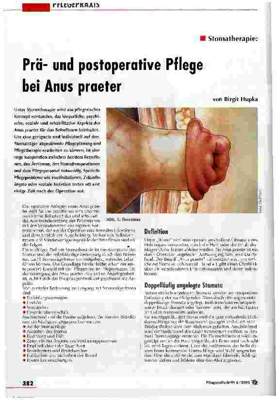 Vorschauseite 1: Präund postoperative Pflege bei Anus praeter