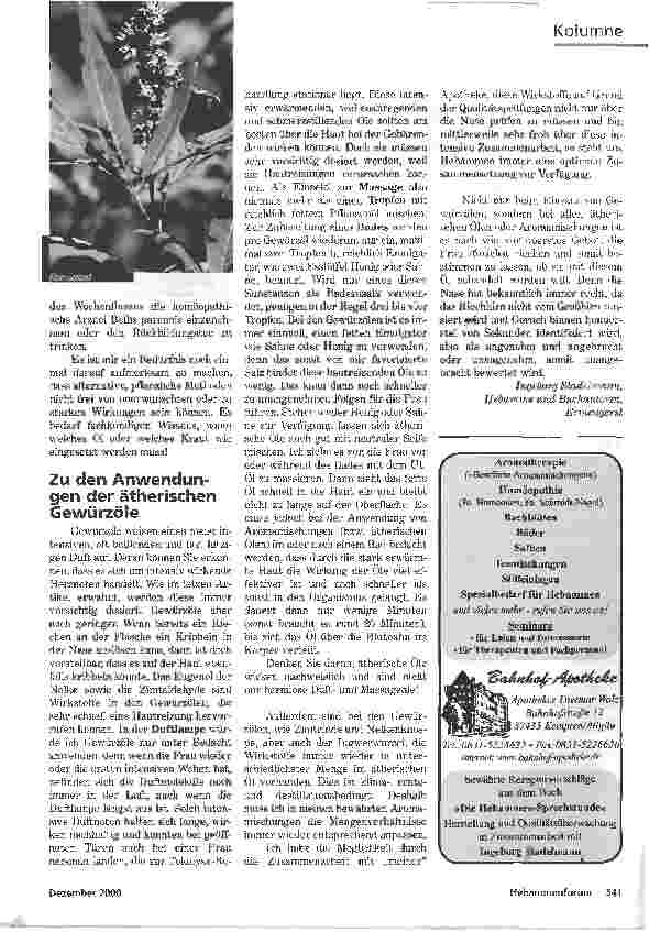 Vorschauseite 3: KOLUMNE Gewürzöle in der Geburtshilfe