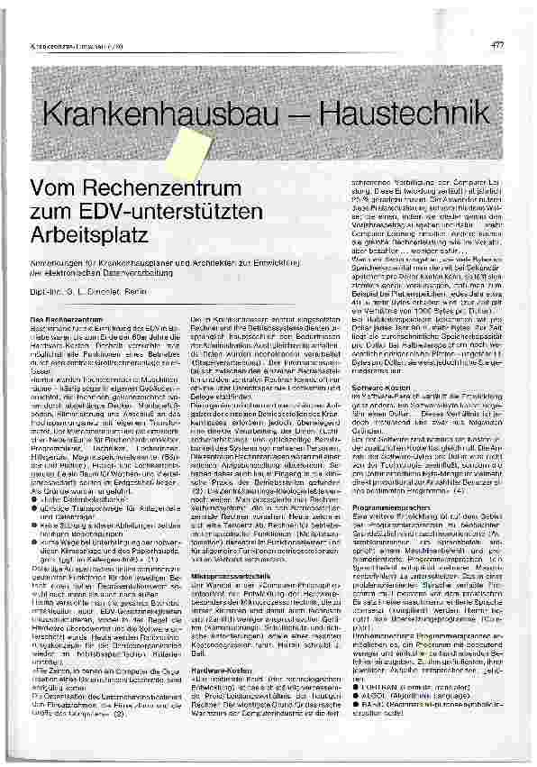 Vorschauseite 1: Vom Rechenzentrum zum EDV-unterstützten Arbeitsplatz