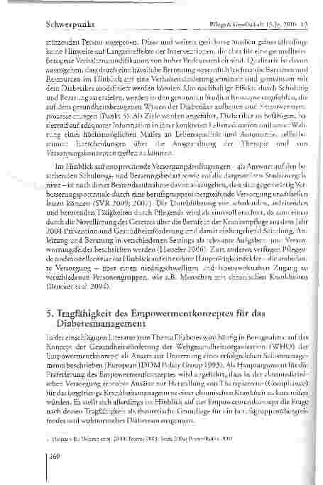 Vorschauseite 6: Empowerment als theoretische Grundlage fiir ein berufsgruppenübergreifendes und wohnortnahes Diabetesmanagement