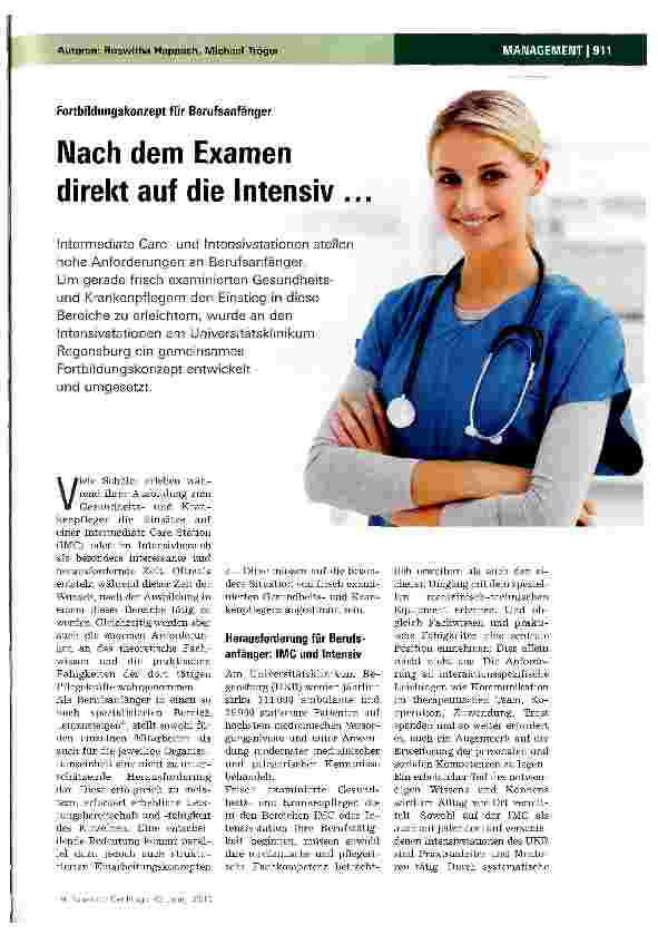 Vorschauseite 1: Nach dem Examen direkt auf die Intensiv