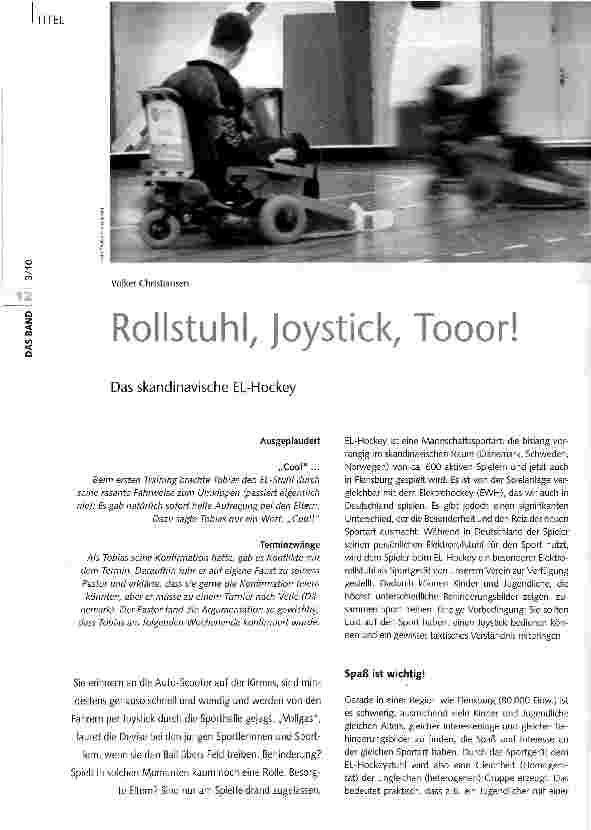 Vorschauseite 1: Rollstuhl, Joystick, Tooor!