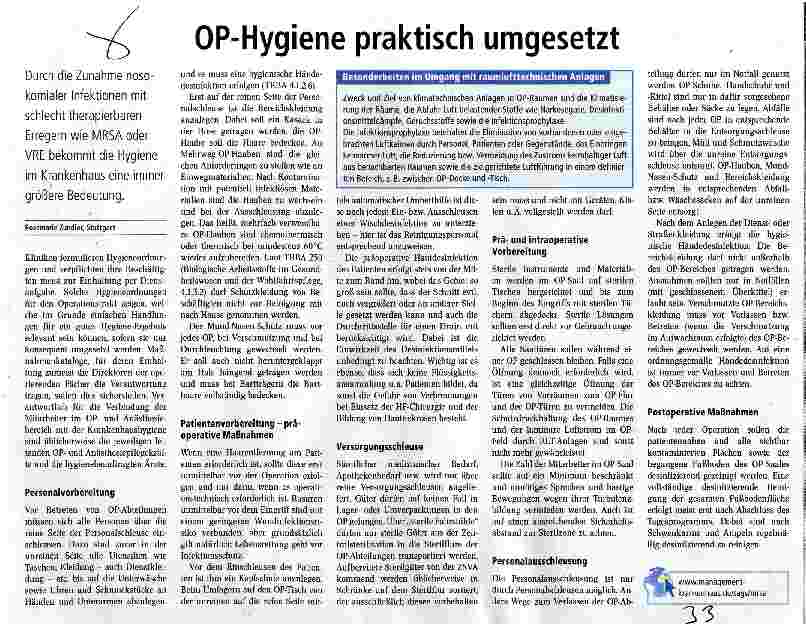 Vorschauseite 1: OP-Hygiene praktisch umgesetzt