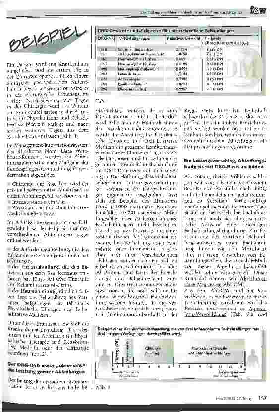 Vorschauseite 2: Die Bildung von Abteilungsbudgets auf der Basis von AP-DRGs Ein Versuch, die Grenzen betriebsinterner Krankenhaussteuerung auf DRG-Basis zu überwinden