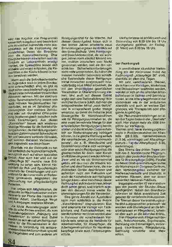 Vorschauseite 2: Fachmesse Altenpflege 90 in Hannover