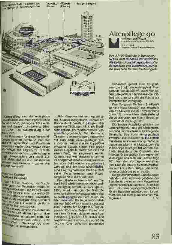 Vorschauseite 3: Fachmesse Altenpflege 90 in Hannover