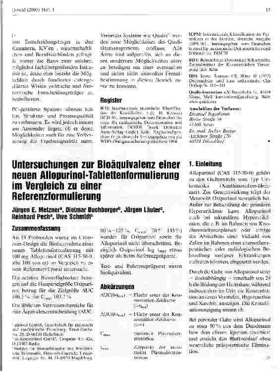 Vorschauseite 6: Das Projekt Qualis PC-unterstützte medizinische Dokumentation, Qualitätssicherung und Kommunikation