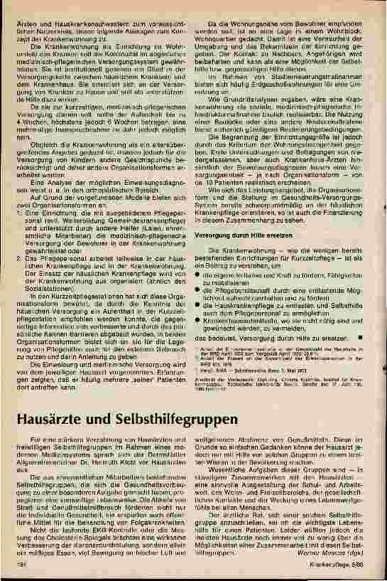 Vorschauseite 2: Die Krankenwohnung Eine Möglichkeit der außerklinischen Pflege im Wohnbereich
