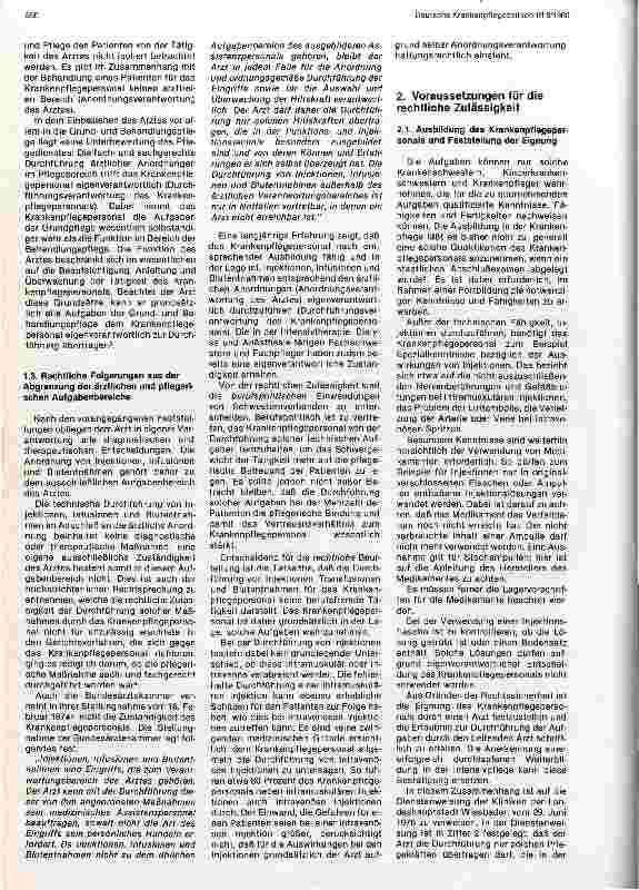 Vorschauseite 2: Rechtliche Zulässigkeit der Durchführung von Blutentnahmen, Injektionen, Infusionen, Transfusionen durch das Pflegepersonal