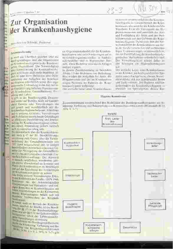Vorschauseite 1: Zur Organisation der Krankenhaushygiene