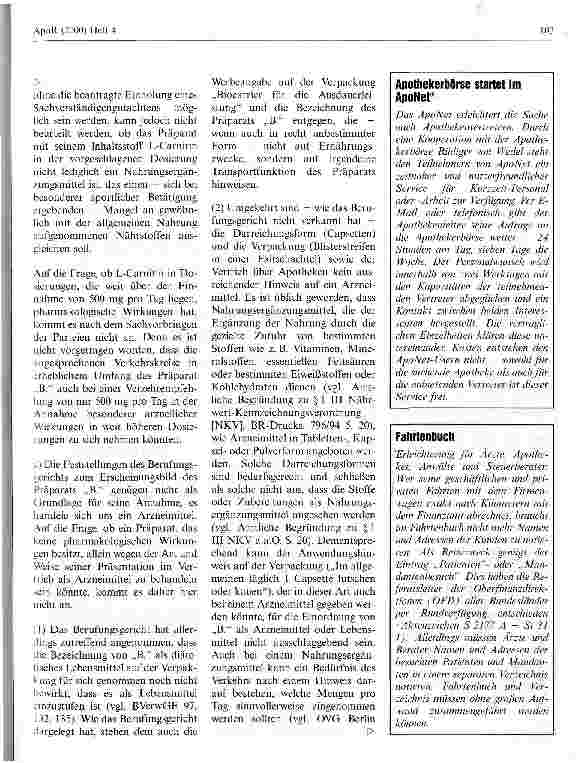 Vorschauseite 4: Vertrieb eines diätischen Lebensmittels in der Apotheke - Arzneimittel?