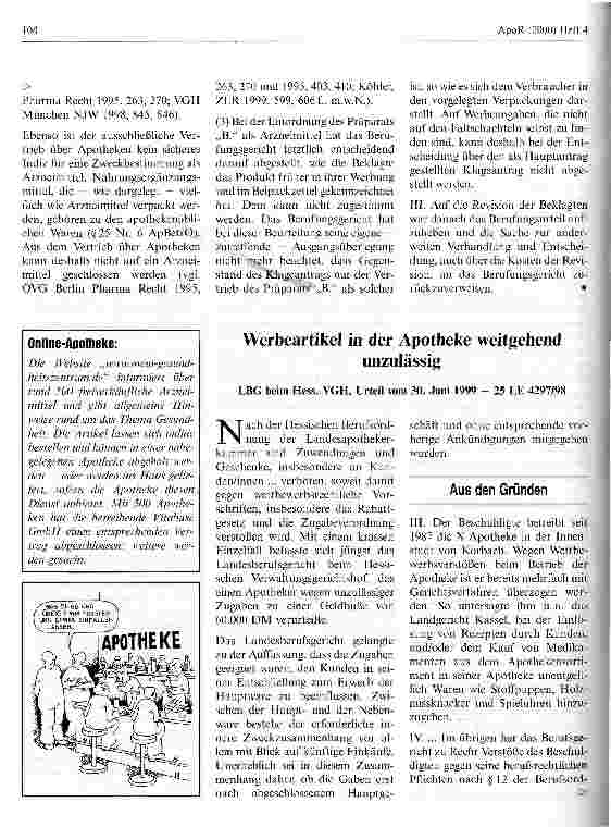 Vorschauseite 5: Vertrieb eines diätischen Lebensmittels in der Apotheke - Arzneimittel?
