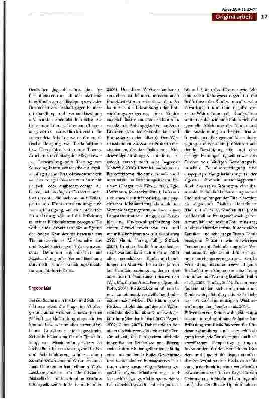 Vorschauseite 3: Der pflegerische Beitrag zur Identifizierung von Risikofaktoren für Kindesmisshandlung und -Vernachlässigung