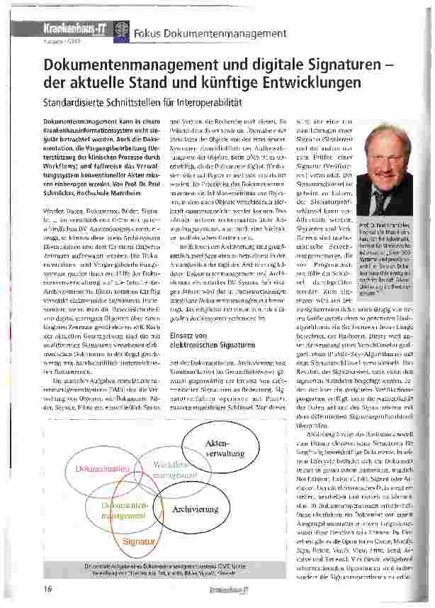 Vorschauseite 1: Dokumentenmanagement und digitale Signaturen der aktuelle Stand und künftige Entwicklungen