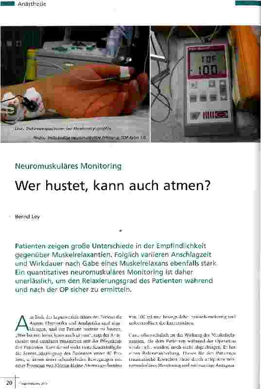 Vorschauseite 1: Wer hustet kann auch atmen?