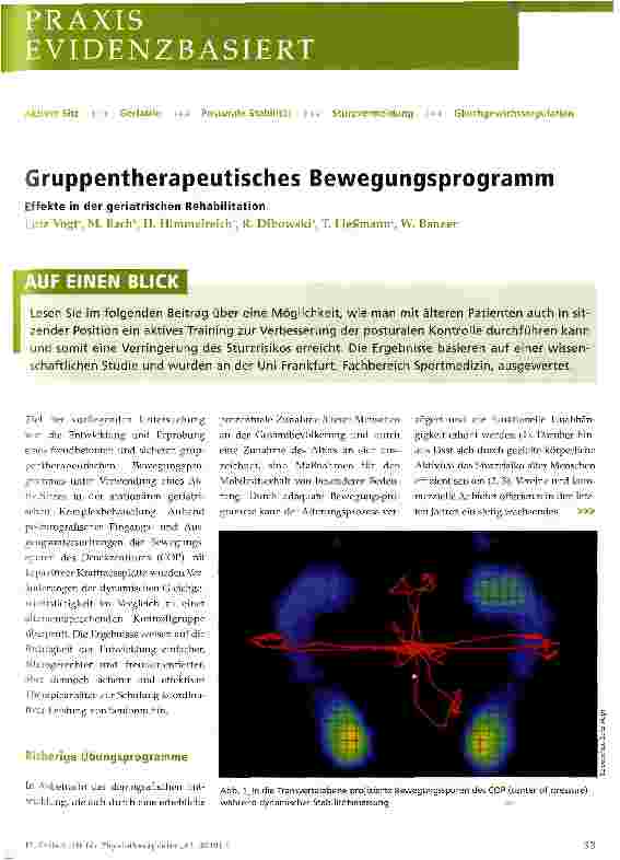 Vorschauseite 1: Gruppentherapeutisches Bewegungsprogramm