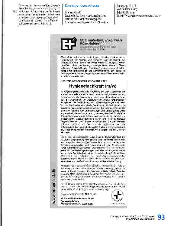 Vorschauseite 5: Infektionsrisiken auf einer neurochirurgischen Intensivstation