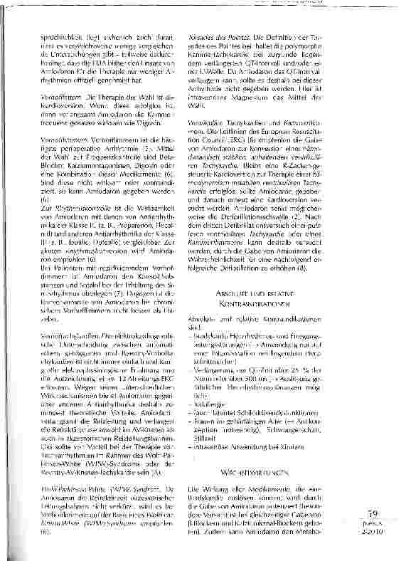 Vorschauseite 4: PERIOPERATIVES MANAGEMENT VONHERZRHYTHMUSSTÖRUNGEN -MEDIKAMENTÖSE THERAPIE: IMMER AMIODARON?