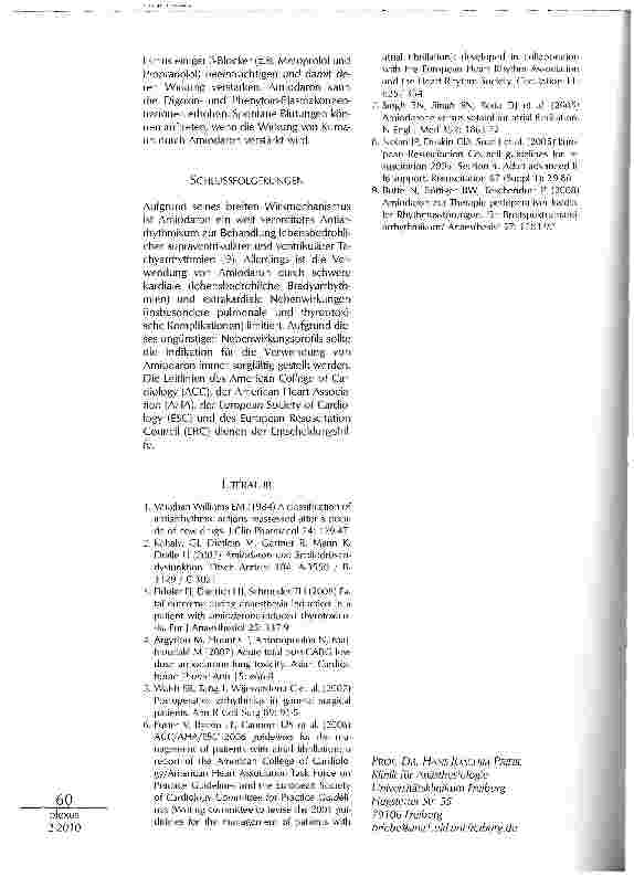 Vorschauseite 5: PERIOPERATIVES MANAGEMENT VONHERZRHYTHMUSSTÖRUNGEN -MEDIKAMENTÖSE THERAPIE: IMMER AMIODARON?
