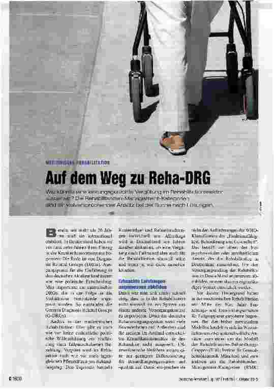 Vorschauseite 1: Auf dem Weg zu Reha-DRG