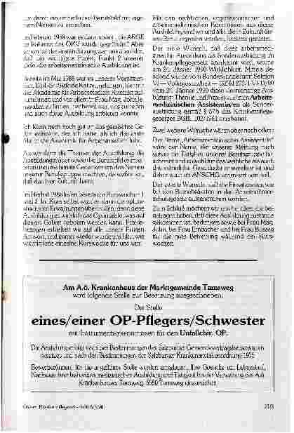 Vorschauseite 2: Bericht der ARGE Betriebsschwestern - Betriebssanitäter
