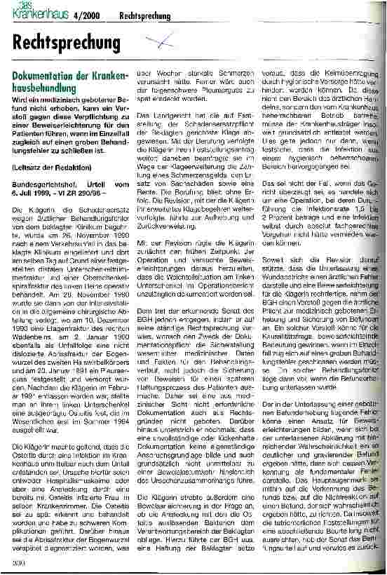 Vorschauseite 1: Dokumentation der Krankenhausbehandlung
