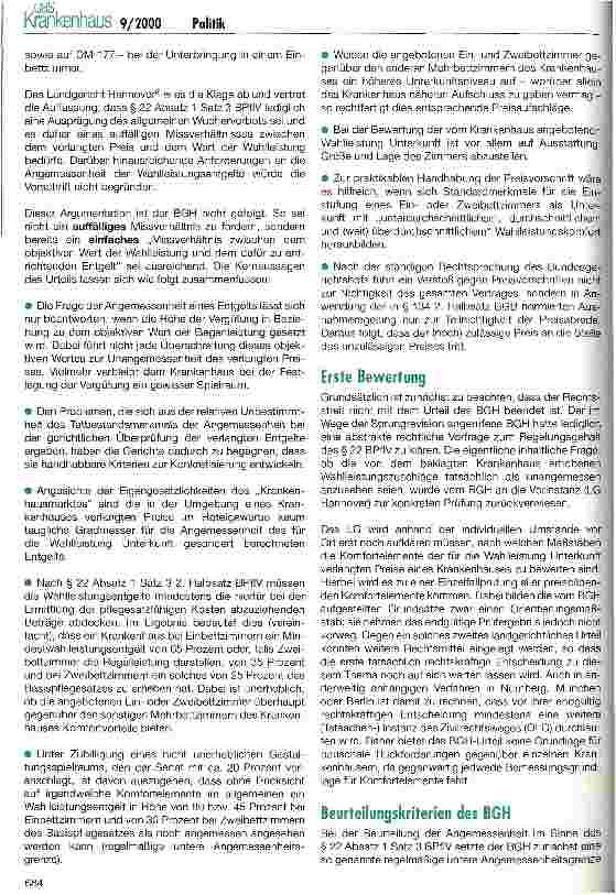 Vorschauseite 2: Wahlleistung Unterkunft:Die BGH-Entscheidung zur Angemessenheit der Entgelte und ihre Folgen