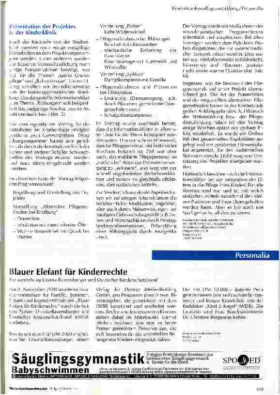 Vorschauseite 3: Alternative Pflegemethoden und Elternintegration - Möglichkeiten eines Schülerprojektes -